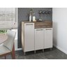 Balcão de Cozinha com Tampo 90cm 3 Portas 1 Gaveta - Naturale e Off White - 2