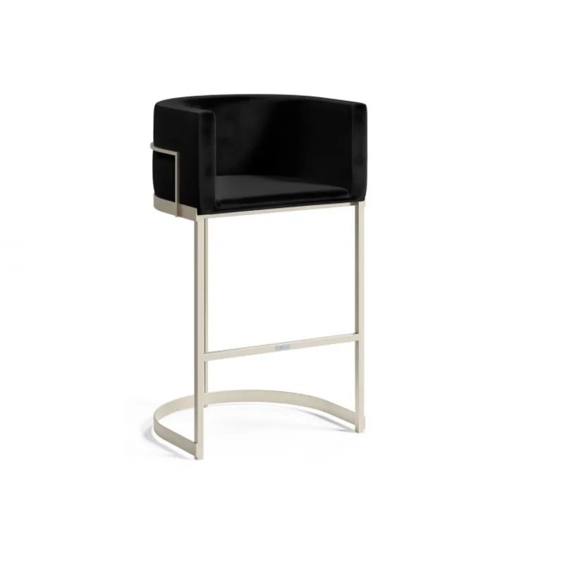 Banqueta Alabama com Estofado Várias Cores Base Aço Dourado Tam G - Datelli Design - 1