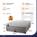 Ver imagem 2 de Conjunto Cama Box King Sheffield 193x203x65 Bege C/ Molas Ensacadas