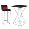 Kit Mesa Bistrô Lucca e 1 Banqueta Lucca Tampo Preto Ferro Prata Suede Preto e Almofada Vermelho - A - 1