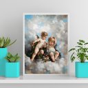 Ver imagem 1 de Quadro Decorativo Anjinhos Querubins 45x34cm:Madeira branca