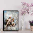 Ver imagem 2 de Quadro Decorativo Anjinhos Querubins 45x34cm:Madeira branca