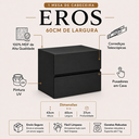Ver imagem 2 de Mesa Cabeceira Suspensa Eros 2 Gavetas MDF Premium Preta