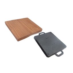 Chapa Bifeteira Quadrada com Suporte de Madeira 20cm - 3