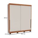 Ver imagem 4 de Guarda-roupa Casal Madri 2 Portas 2 Gavetas Creme/freijó - Politorno