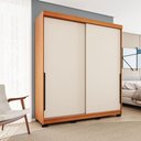 Ver imagem 1 de Guarda-roupa Casal Madri 2 Portas 2 Gavetas Creme/freijó - Politorno