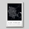 Quadro Mapa Las Vegas - 60x40cm - Moldura Padrão Branco - 1
