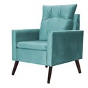Ver imagem 3 de Poltrona Decorativa Ligia Luxo Veludo Azul Turquesa