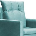 Ver imagem 4 de Poltrona Decorativa Ligia Luxo Veludo Azul Turquesa