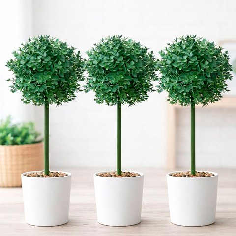 Buchinho Bucho Decoração Planta Artificial de 80cm Kit 3pçs