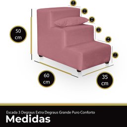 Escadinha para Pet Escadinha para Cachorro e Gato Subir na Cama e Sofá 3 Degrau de 20 Cm Reforçado S - 5
