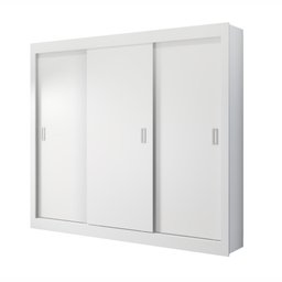 Roupeiro Artemis 3 Portas de Correr 2 Gavetas 2 Cabideiros 1053 Soluzione Móveis Branco - 3