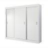 Roupeiro Artemis 3 Portas de Correr 2 Gavetas 2 Cabideiros 1053 Soluzione Móveis Branco - 3