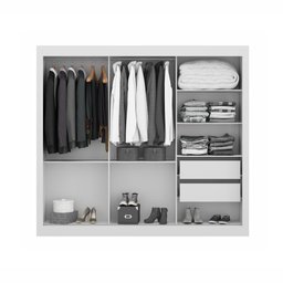 Roupeiro Artemis 3 Portas de Correr 2 Gavetas 2 Cabideiros 1053 Soluzione Móveis Branco - 2