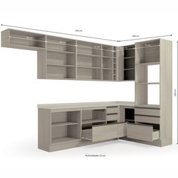 Cozinha Completa Planejada de Canto 3,39x1,68mt 11 Peças Linha Maxxi Cb340 Kappesberg - Nogal - 2 Cozinha Completa Planejada de Canto 3,39x1,68mt 11 Peças Linha Maxxi Cb340 Kappesberg - Nogal - 2
