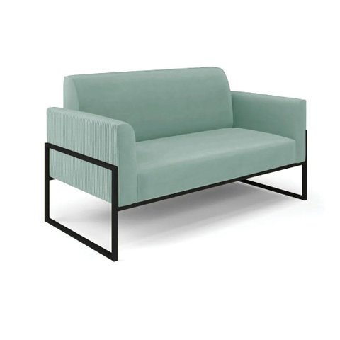 Namoradeira e 2 Poltronas Marisa Industrial Alta Preto Cotelê Ext/veludo D03 - D'rossi