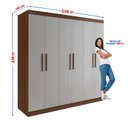 Ver imagem 3 de Guarda-Roupa MDF 6 Portas de Bater 6 Gavetas Fenix
