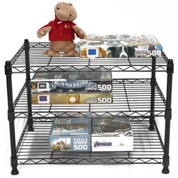 Estante Multiuso Arame Aço Preto 3 Prateleiras Montável Decoração Cozinha Área de Serviço - 1