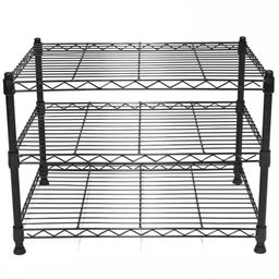 Estante Multiuso Arame Aço Preto 3 Prateleiras Montável Decoração Cozinha Área de Serviço - 3