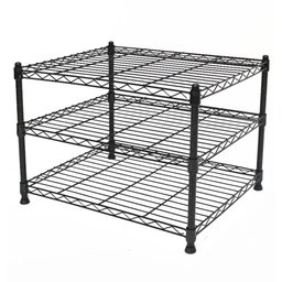 Estante Multiuso Arame Aço Preto 3 Prateleiras Montável Decoração Cozinha Área de Serviço - 4