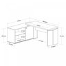Mesa para Escritório em L Diretor 1 Porta 2 Nichos 135x168,5cm Smart Artany - 3