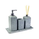 Ver imagem 1 de Kit Banheiro Bancada Lavabo Luxo em Pedra Sabão N05 Prata Industria São Jose 013e014e016e1177INDSJ