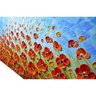 Quadro Pintura Tela idéias textura vermelho flor azul 5556: 50cm (A) x 100cm (L) - 4