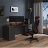 Cadeira Gamer Streamer Giratoria Reclinavel Encosto Tela Braços 3d para Escritorio Vermelha - 5