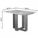 Ver imagem 4 de Mesa de Jantar 4 Lugares Nova York Mel/Blonde/Veludo Cinza - Panorama Móveis