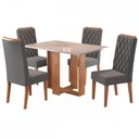 Ver imagem 2 de Mesa de Jantar 4 Lugares Nova York Mel/Blonde/Veludo Cinza - Panorama Móveis
