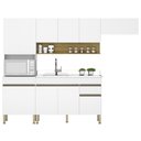 Ver imagem 1 de Armário de Cozinha 5 peças Balcão com Pia 120cm Lina10 K02 Supremo/Freijó - Mpozenato