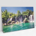 Ver imagem 1 de Quadro Decorativo em Canvas Cachoeira TaColado Moldura Madeira 120 x 80cm