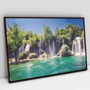 Ver imagem 2 de Quadro Decorativo em Canvas Cachoeira TaColado Moldura Madeira 120 x 80cm