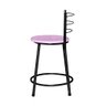 Banqueta Baixa Ratan Preta Assento Rosa 3 Unidades Laumar - 3