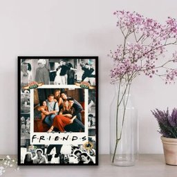 Quadro Decorativo Friends Colagem 33x24cm - com vidro:Madeira branca - 1