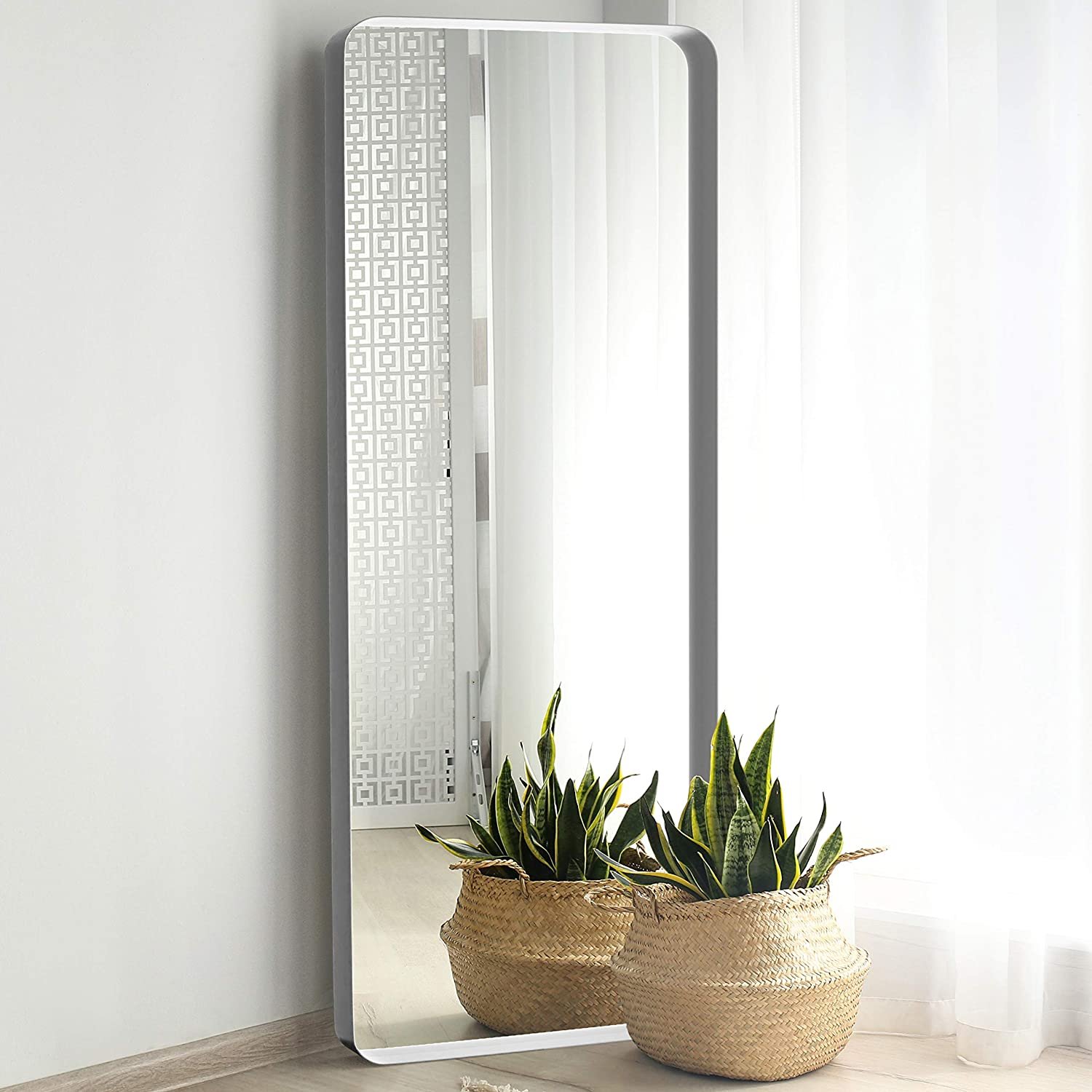 Espelho Grande Retangular Moldura Banheiro Quarto Sala 120x60 Cores:prata - 1