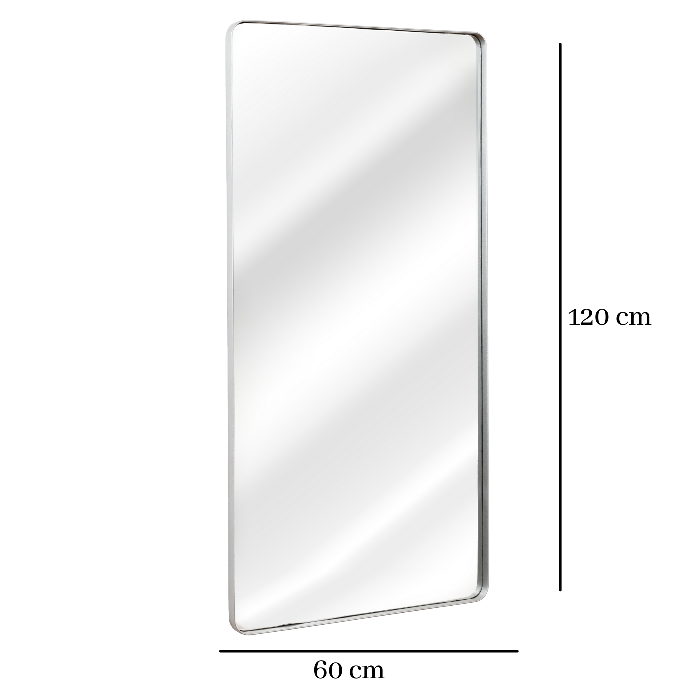 Espelho Grande Retangular Moldura Banheiro Quarto Sala 120x60 Cores:prata - 2