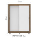 Ver imagem 3 de Guarda Roupa 2 Portas de Correr Branco Rustic dallas Madesa
