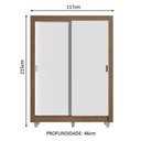 Ver mais imagens de Guarda Roupa 2 Portas de Correr Branco Rustic dallas Madesa