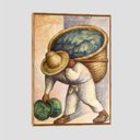 Ver imagem 1 de Quadro Diego Rivera Cabbage Seller Tela Moldura Bege 95X63Cm