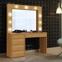 Ver mais imagens de Penteadeira Camarim Berlim com Espelho e LED 136 cm Naturalle - Mavaular
