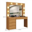 Ver imagem 5 de Penteadeira Camarim Berlim com Espelho e LED 136 cm Naturalle - Mavaular