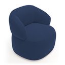 Ver imagem 7 de Kit Poltrona Giratória e Sofá Orgânico Living Glee 03 Lugares 170cm Veludo Azul Marinho - Desk Desig