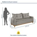 Ver imagem 3 de Sofá Living 2 Lugares 210cm com Base de Madeira Sidney