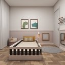 Ver mais imagens de Cama Infantil Montessoriana Solteiro Sol Ii Preto/Branco