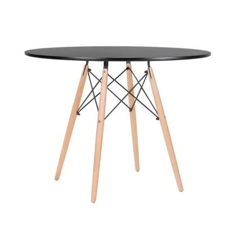 Mesa Eiffel para Area de Lazer Tampo de Madeira 90 Cm Preto