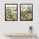 Ver imagem 1 de Kit 2 Quadros Jardim - Flores e Regadores 24x18cm:moldura Preta