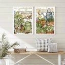 Ver imagem 2 de Kit 2 Quadros Jardim - Flores e Regadores 24x18cm:moldura Preta
