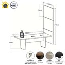 Ver imagem 5 de Mesa de Reunião com Painel de TV sem Gavetas MDP 200cm Cinza Sagrado com Preto F5 Office