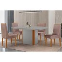 Ver imagem 1 de Mesa Cozinha Pietá 120 + 4 Cad Dakota Natural/Capucci Rufato